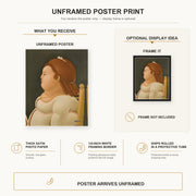 Fernando Botero - Perfil De Dama poster print size comparison and framing display infographic