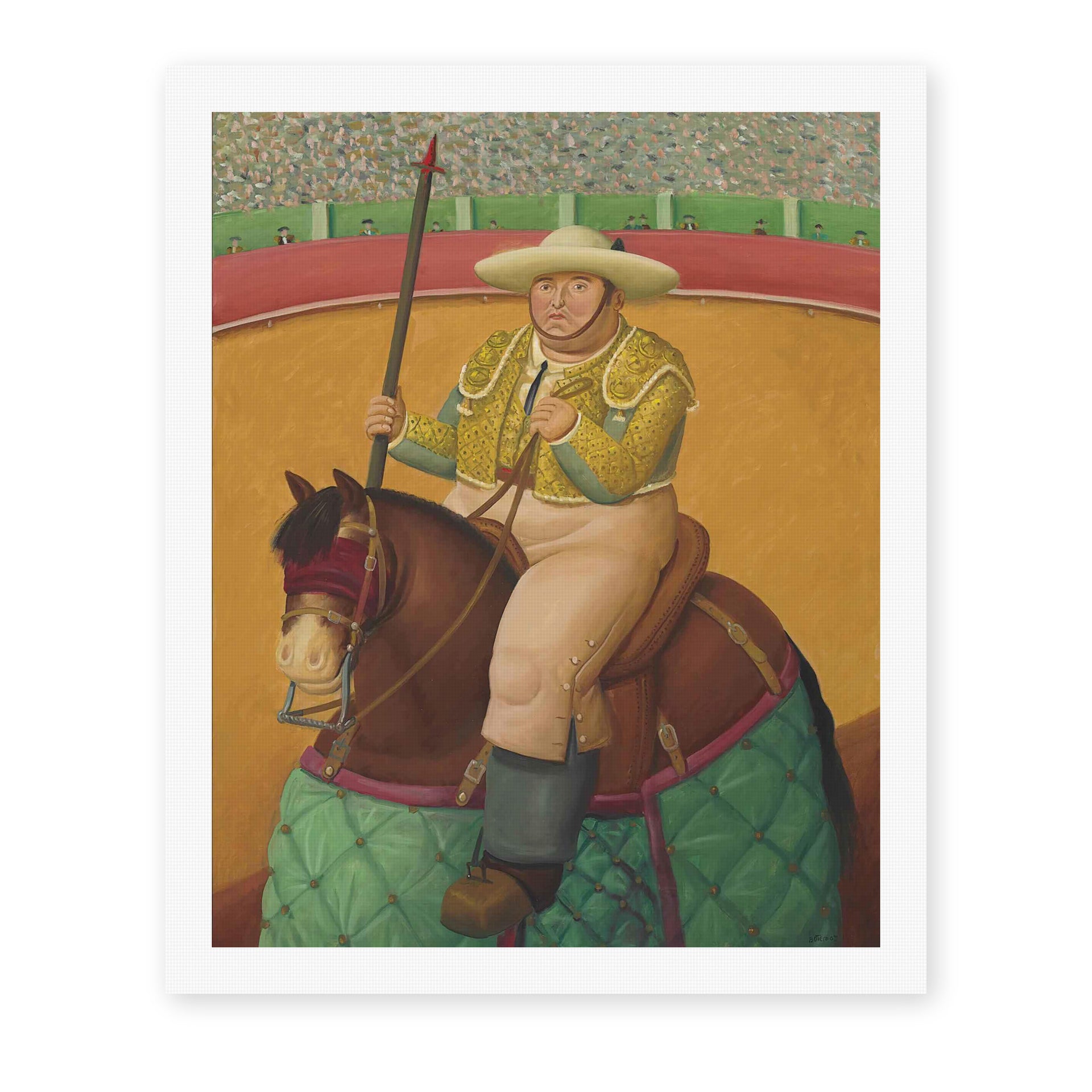 Fernando Botero's 'Picador' painting reproduced as a rolled canvas print