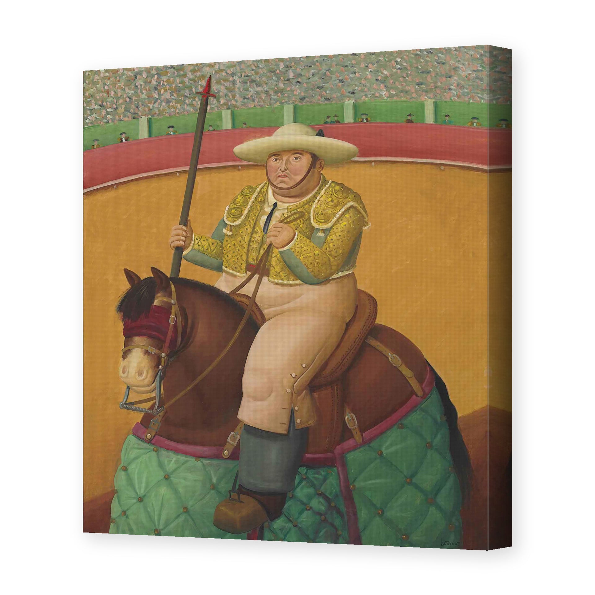 Fernando Botero's 'Picador' painting reproduced as a gallery-wrapped canvas print