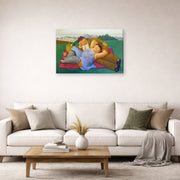 Gallery-wrapped canvas print of Fernando Botero's Picnic displayed on a wall in a living room