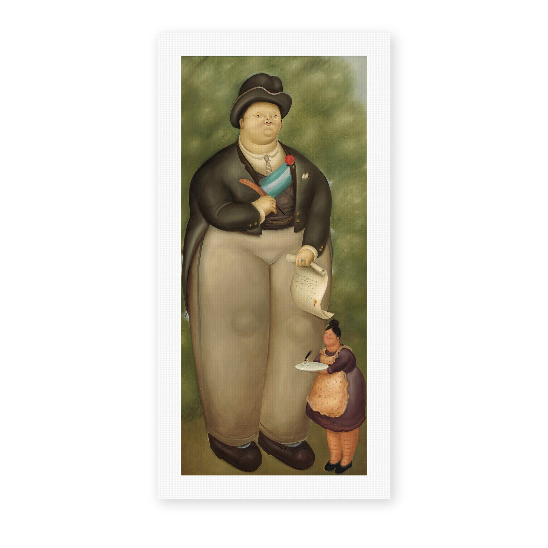 Fernando Botero's 'President' painting reproduced as a rolled canvas print