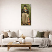 Gallery-wrapped canvas print of Fernando Botero's President displayed on a wall in a living room