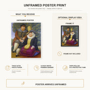 Fernando Botero - Rubens and His Wife poster print size comparison and framing display infographic