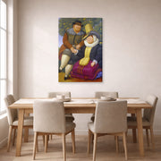 Gallery-wrapped canvas print of Fernando Botero's Rubens displayed on a wall in a dining room