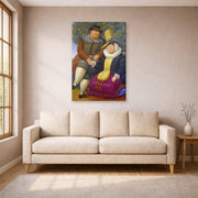 Gallery-wrapped canvas print of Fernando Botero's Rubens displayed on a wall in a living room
