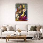 Gallery-wrapped canvas print of Fernando Botero's Rubens displayed on a wall in a living room