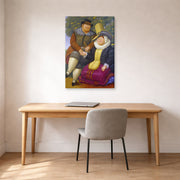 Gallery-wrapped canvas print of Fernando Botero's Rubens displayed on a wall in a home office