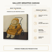 Fernando Botero - Self Portrait at Eighteen Months gallery wrap canvas construction and hanging details infographic