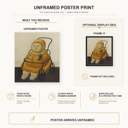 Fernando Botero - Self Portrait at Eighteen Months poster print size comparison and framing display infographic