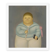 Fernando Botero's 'Self-portrait the Day of the First Communion' painting reproduced as a rolled canvas print