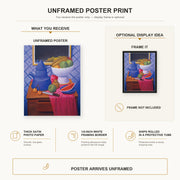 Fernando Botero - Still Life with Blue Coffee Pot poster print size comparison and framing display infographic