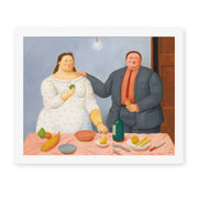 Fernando Botero's 'Still Life with Couple' painting reproduced as a rolled canvas print