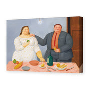 Fernando Botero's 'Still Life with Couple' painting reproduced as a gallery-wrapped canvas print