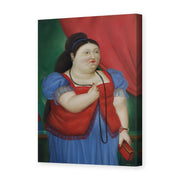 Fernando Botero's 'Teresita' painting reproduced as a gallery-wrapped canvas print