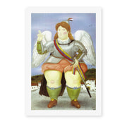 Fernando Botero's 'The Archangel Gabriel' painting reproduced as a rolled canvas print