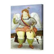Fernando Botero's 'The Archangel Gabriel' painting reproduced as a gallery-wrapped canvas print