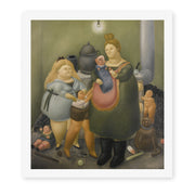 Fernando Botero's 'The Bashful Family' painting reproduced as a rolled canvas print