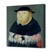 Fernando Botero's 'The Bishop' painting reproduced as a gallery-wrapped canvas print