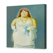 Fernando Botero's 'The Bride' painting reproduced as a gallery-wrapped canvas print