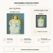 Fernando Botero - The Bride poster print size comparison and framing display infographic