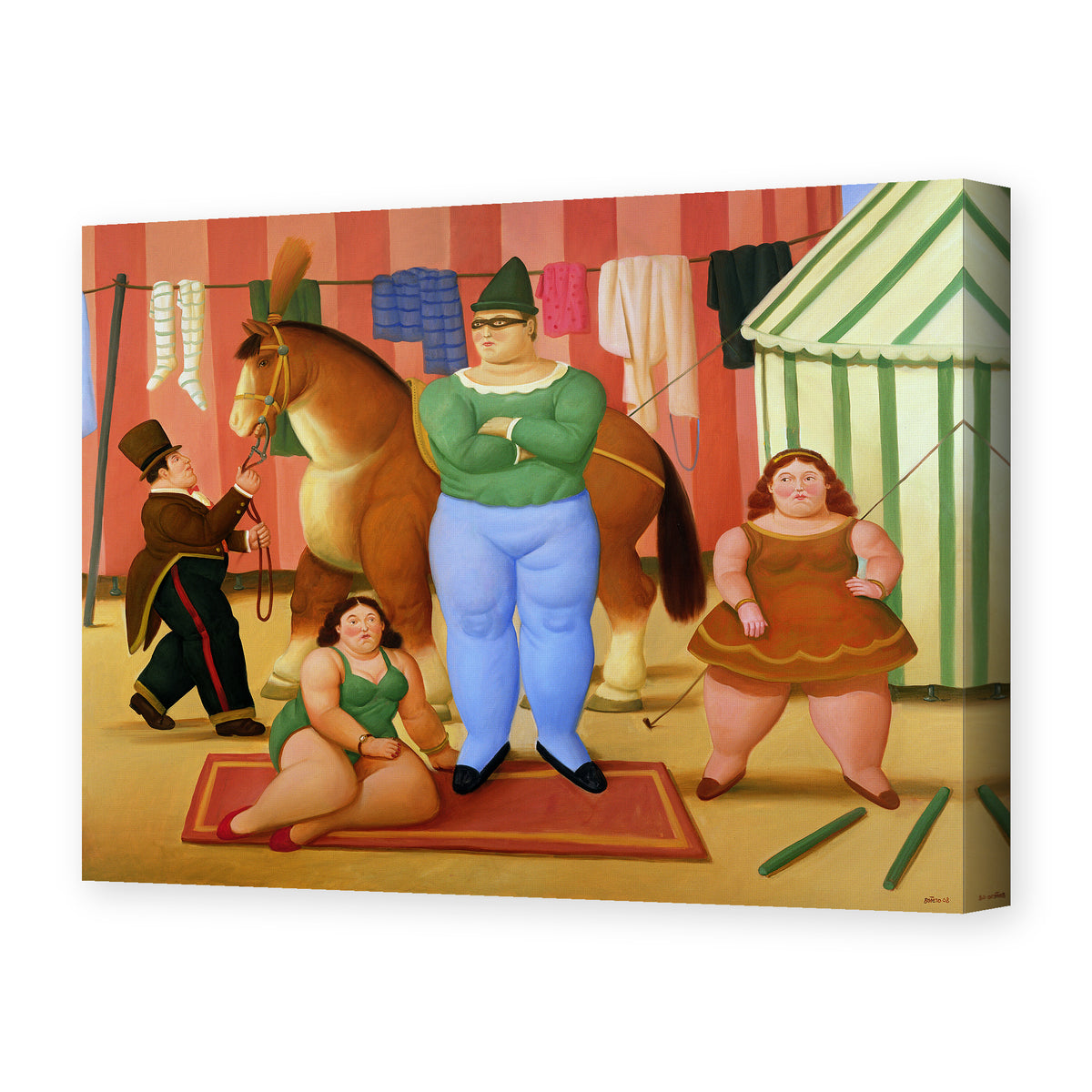 Fernando Botero's 'The Circus' painting reproduced as a gallery-wrapped canvas print