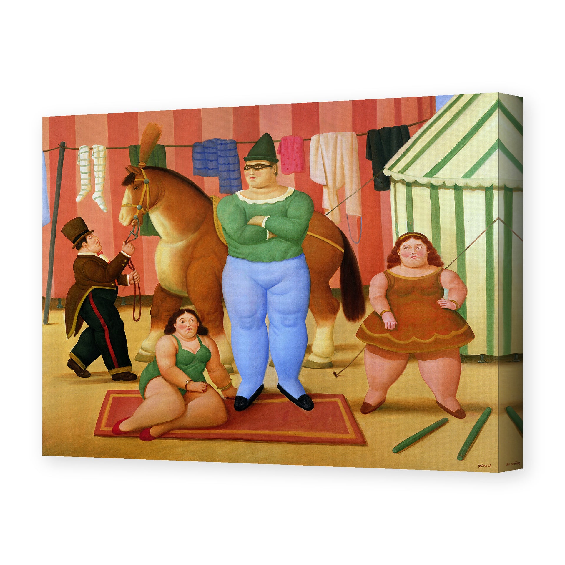 Fernando Botero's 'The Circus' painting reproduced as a gallery-wrapped canvas print