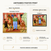 Fernando Botero - The Circus poster print size comparison and framing display infographic