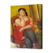 Fernando Botero's 'The Colombian Based' painting reproduced as a gallery-wrapped canvas print