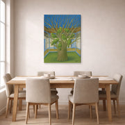 Gallery-wrapped canvas print of Fernando Botero's The Dead Tree displayed on a wall in a dining room