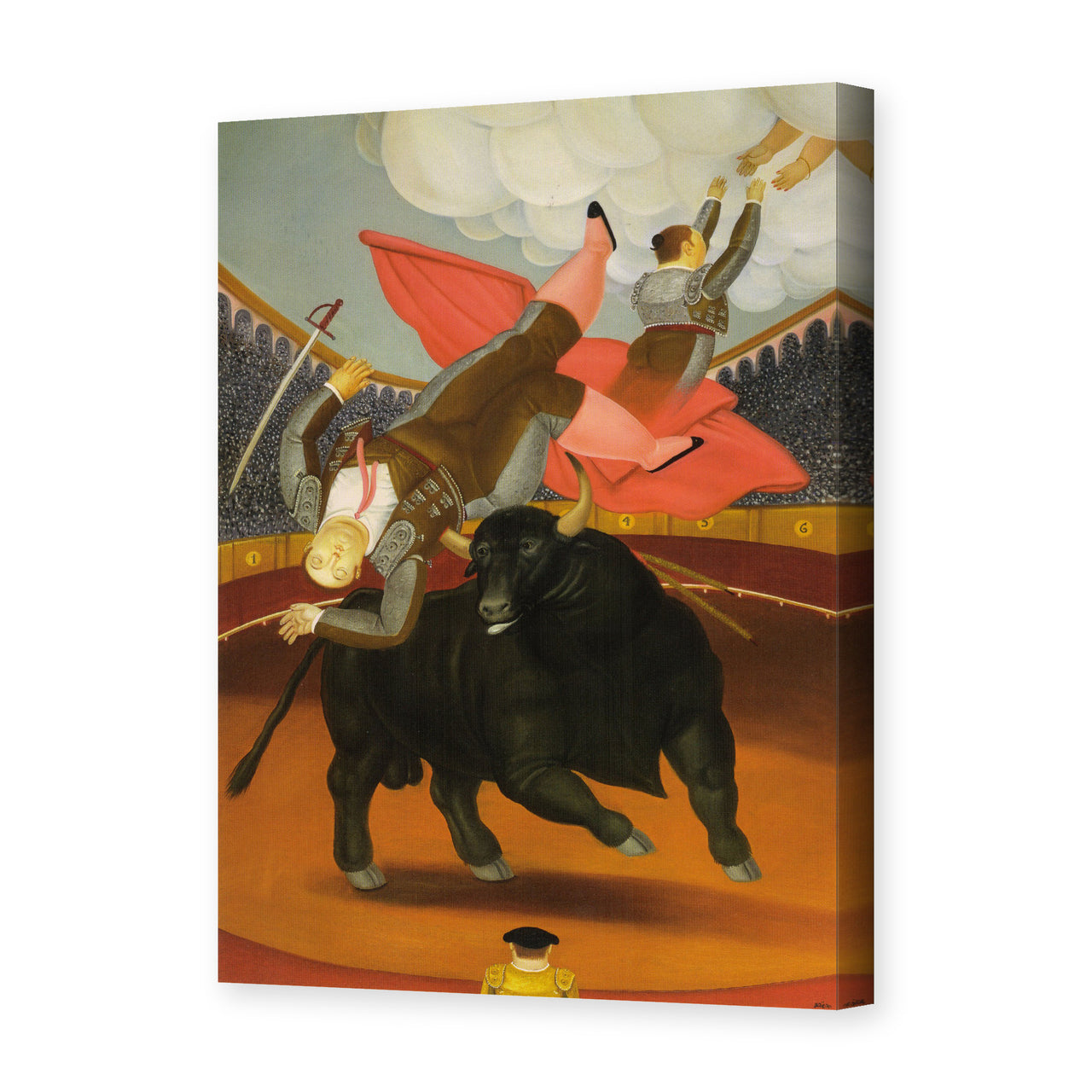 Fernando Botero's 'The Death of Luis Chalet' painting reproduced as a gallery-wrapped canvas print