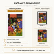 Fernando Botero - The Designers canvas print size comparison and framing display infographic