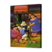 Fernando Botero's 'The Designers' painting reproduced as a gallery-wrapped canvas print