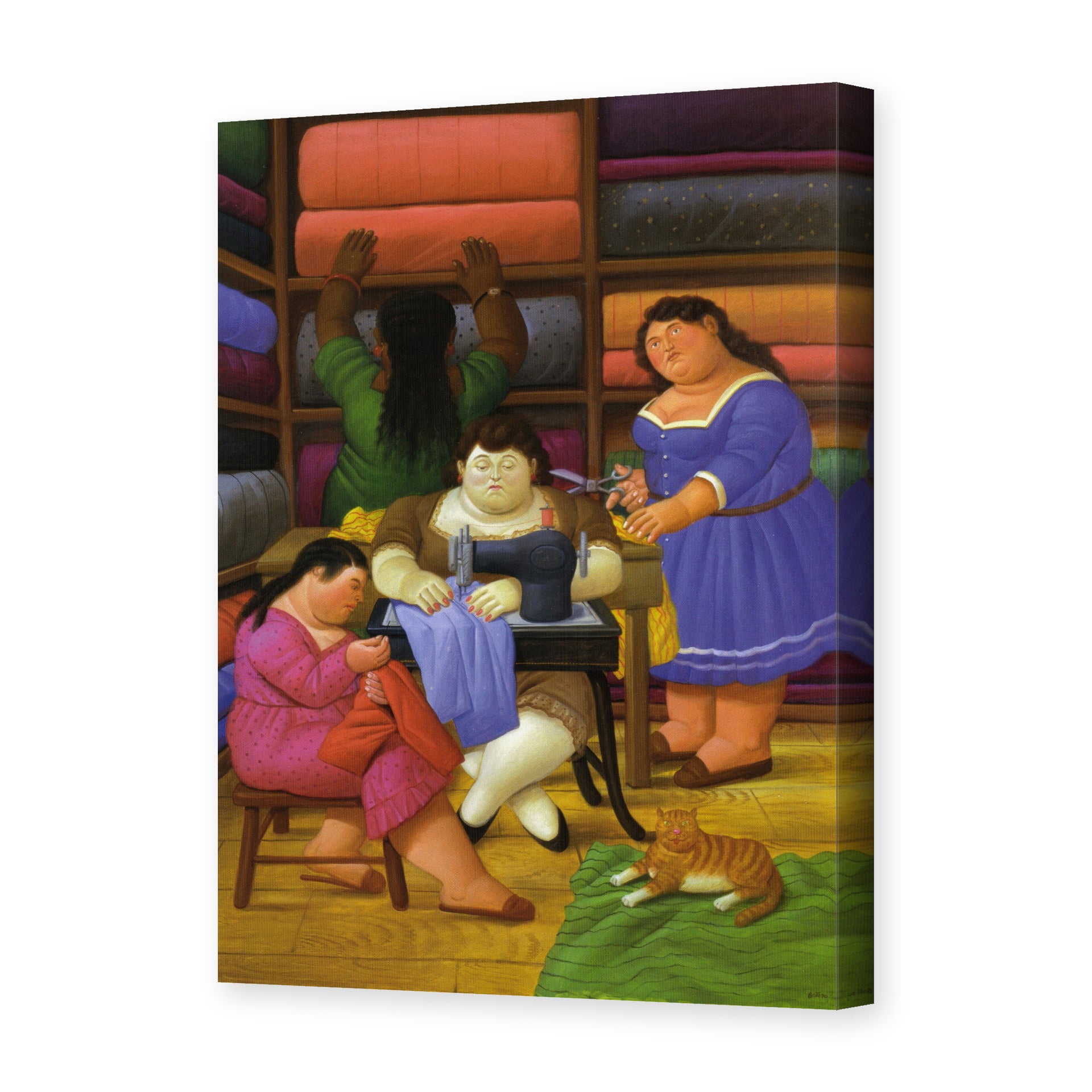 Fernando Botero's 'The Designers' painting reproduced as a gallery-wrapped canvas print