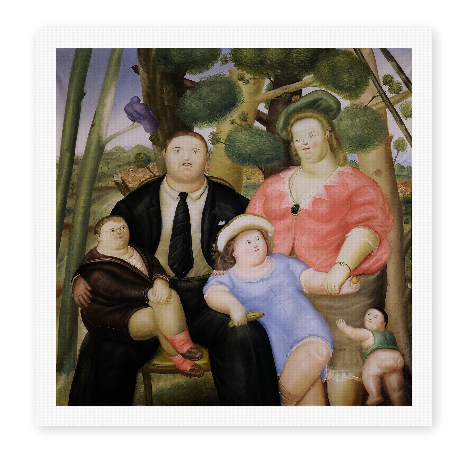 Fernando Botero's 'The Family' painting reproduced as a rolled canvas print