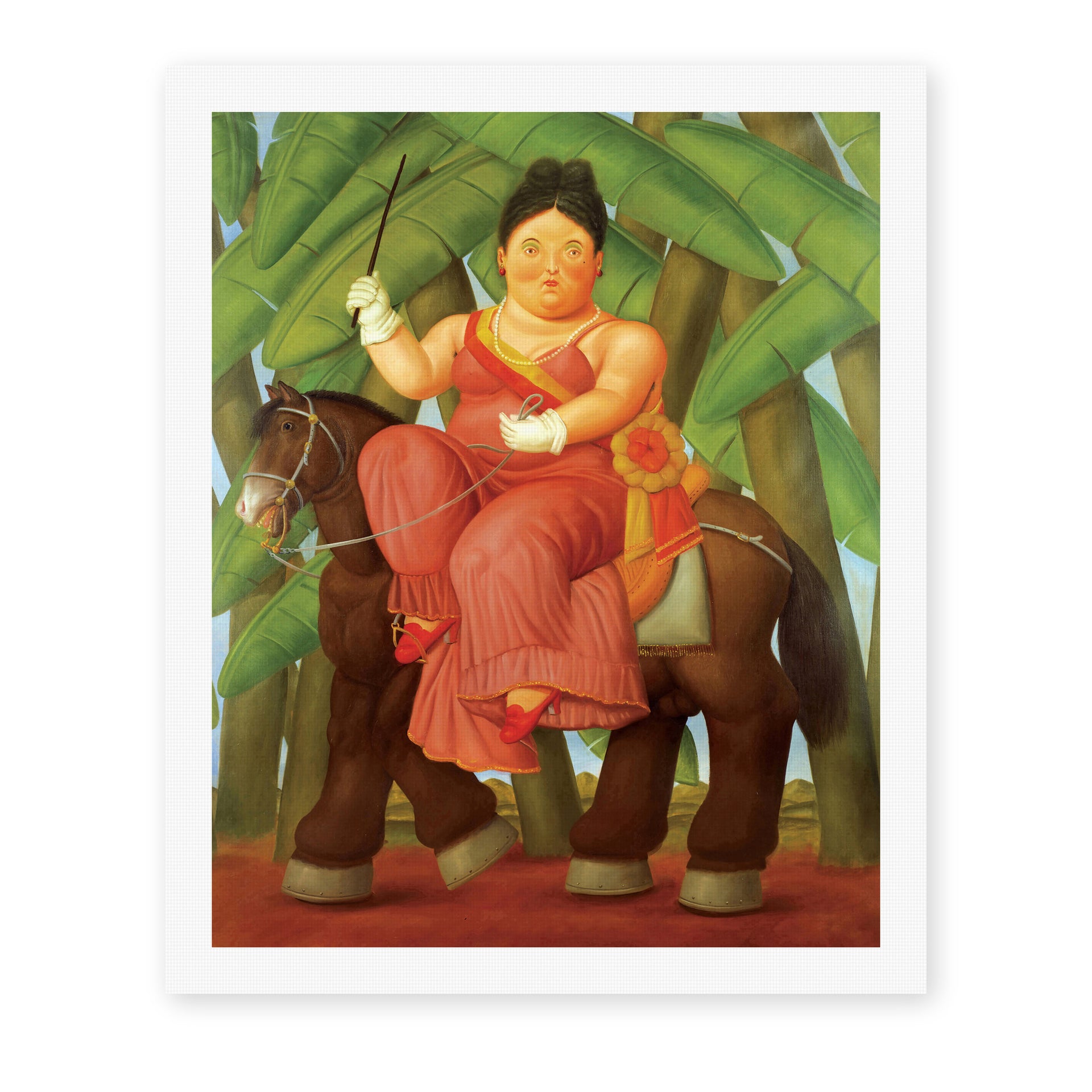 Fernando Botero's 'The First' painting reproduced as a rolled canvas print