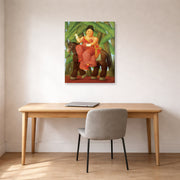 Gallery-wrapped canvas print of Fernando Botero's The First displayed on a wall in a home office