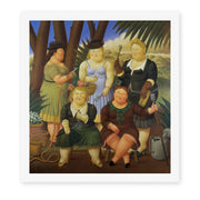 Fernando Botero's 'The Garden Club' painting reproduced as a rolled canvas print