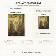 Fernando Botero - The Maid poster print size comparison and framing display infographic