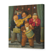 Fernando Botero's 'The Orchestra' painting reproduced as a gallery-wrapped canvas print