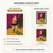 Fernando Botero - Tightrope Walker canvas print size comparison and framing display infographic