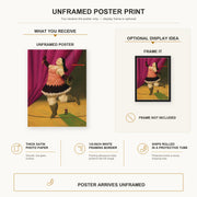 Fernando Botero - Tightrope Walker poster print size comparison and framing display infographic