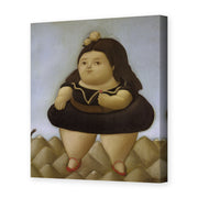 Fernando Botero's 'Tour of the Volcano' painting reproduced as a gallery-wrapped canvas print