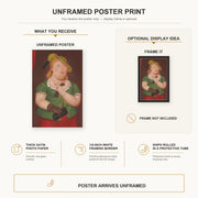 Fernando Botero - Woman with Hat poster print size comparison and framing display infographic