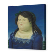 Fernando Botero's 'Woman' painting reproduced as a gallery-wrapped canvas print
