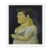 Fernando Botero's 'Woman in Profile' painting reproduced as a rolled canvas print