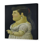 Fernando Botero's 'Woman in Profile' painting reproduced as a gallery-wrapped canvas print