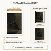 Francisco Goya - A Scene from The Forcibly Bewitched canvas print size comparison and framing display infographic