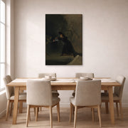 Gallery-wrapped canvas print of Francisco Goya's A Scene from The Forcibly Bewitched displayed on a wall in a dining room