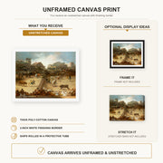 Francisco Goya - Bullfight in a Divided Ring canvas print size comparison and framing display infographic