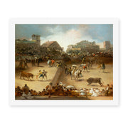 Francisco Goya's 'Bullfight in a Divided Ring' painting reproduced as a rolled canvas print